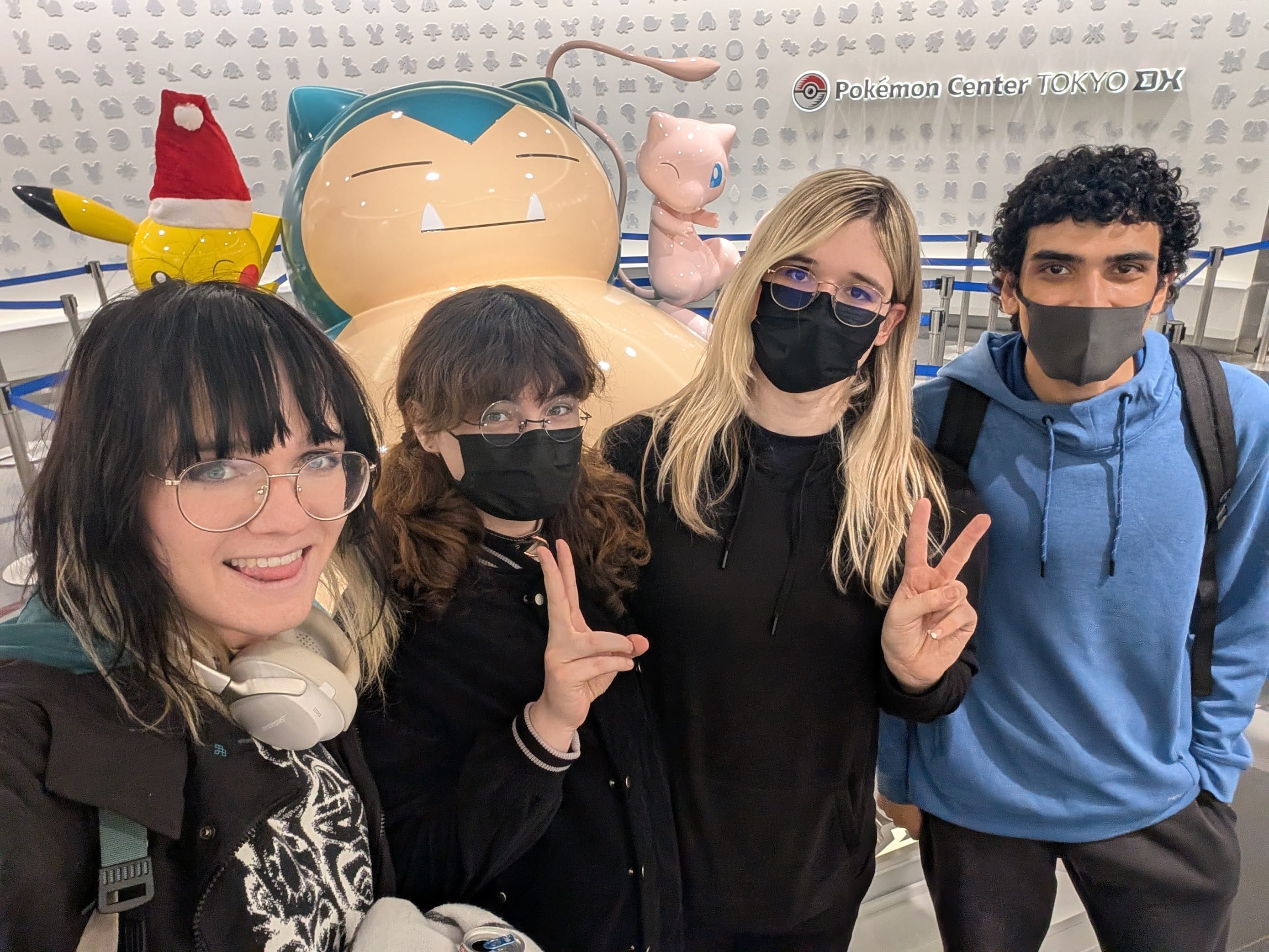 Everyone in from of the Snorlax statue