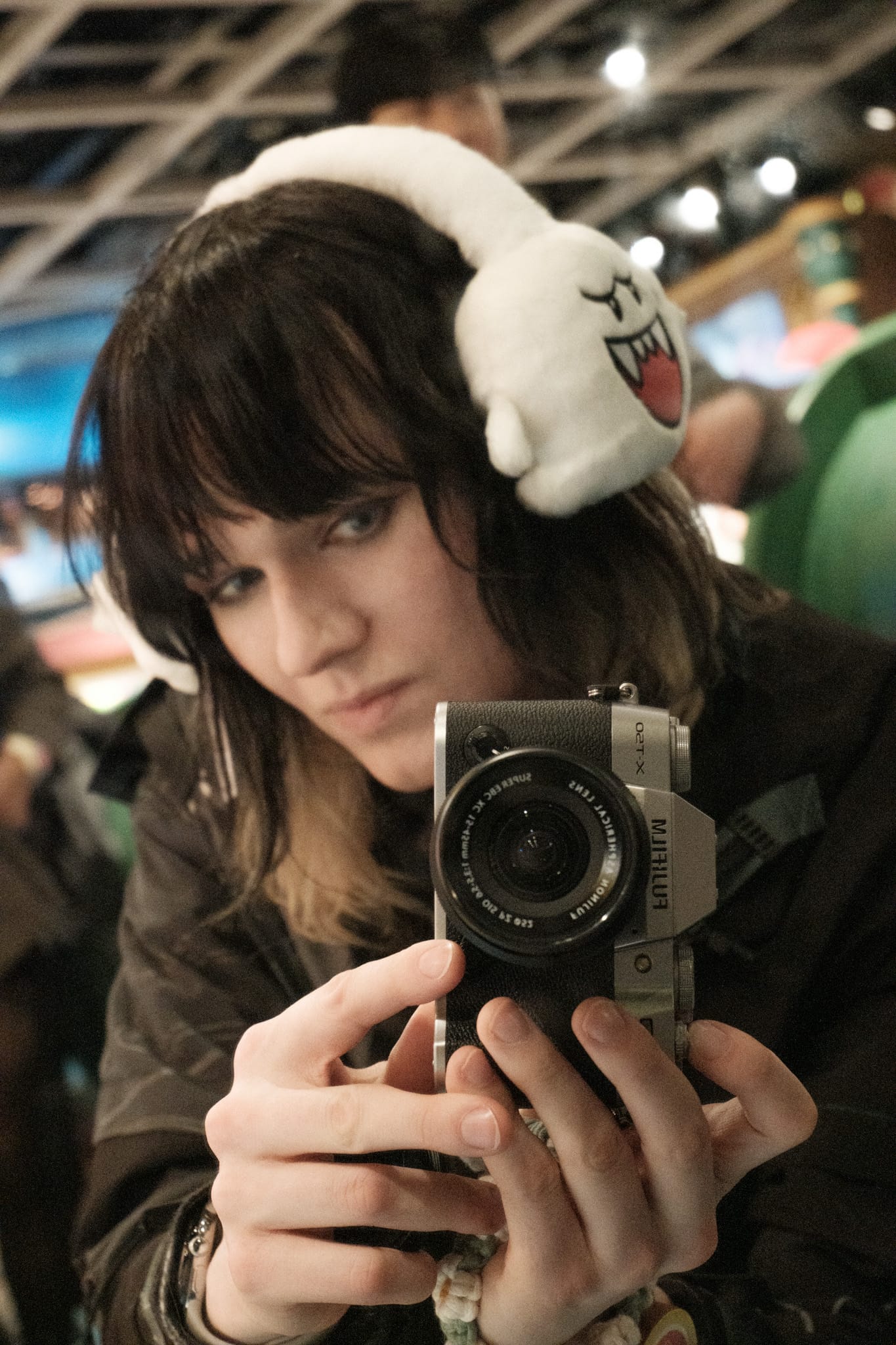 Val wearing Boo ear muffs